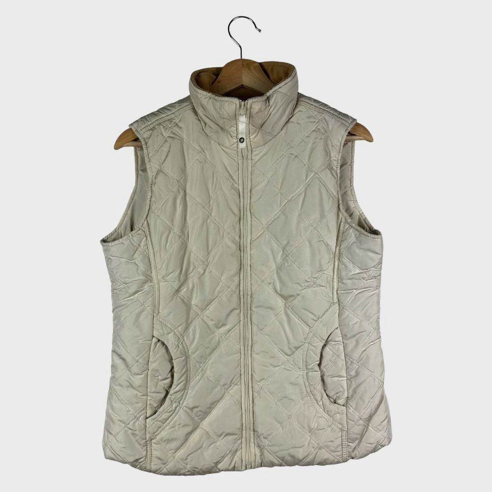 Coldwater Creek Quilted Beige Puffer Vest